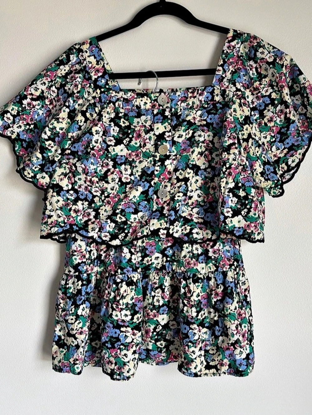 Rails Floral Blouse in Black & Multicolor Size Small Like New